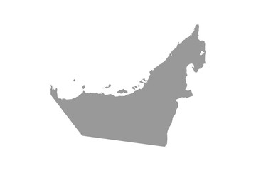 United Arab Emirates grey map icon. Isolated on white background.