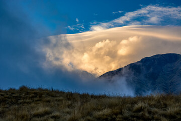 sunset over the mountains, Nepal Himalaya
