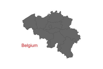 Obraz premium Belgium map. Map of Belgium in grey color