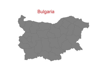 Bulgaria map. Map of Bulgaria in grey color