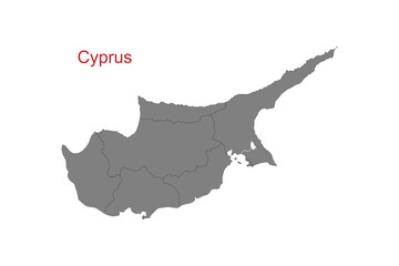 Cyprus map. Map of Cyprus in grey color