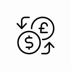 dollar pound exchange icon sign vector