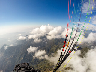 paraglider in the mountains, Nepal, Himalaya