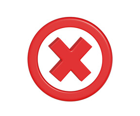 Fototapeta premium red cross mark 3D