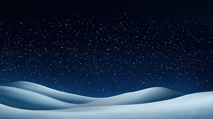 Naklejka premium A snow-covered mountain under a starry blue sky