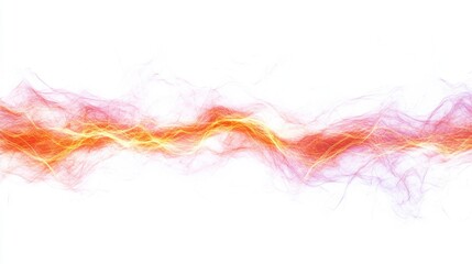 Obraz premium Swirling Energy Waves of Gold, Red, and Violet on White Background