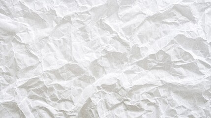 Fototapeta premium Crinkled White Paper Texture, Background, Abstract ,Roughness ,Material