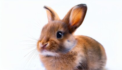Obraz premium little rabbit hare cute fluffy bunny domestic animal pet isolated
