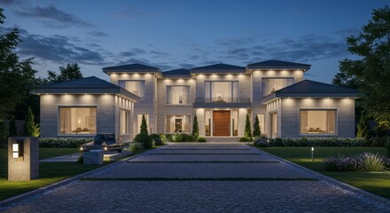 Obraz premium luxury home in the morning
