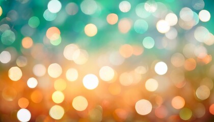Obraz premium blurred yellow mint green peach orange and white silver colors bokeh background