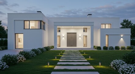 Fototapeta premium luxury home in the morning
