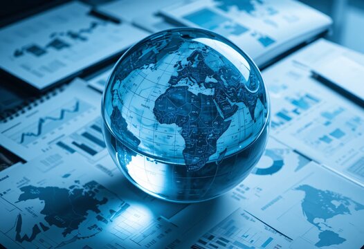 Global Analysis. World Insights On Display. Desk With Data. Africa Focus. Strategic Planning Concept. Cool Tone Lighting. Modern Business. Analytical Reports. Geographical Studies. International - Powered by Adobe