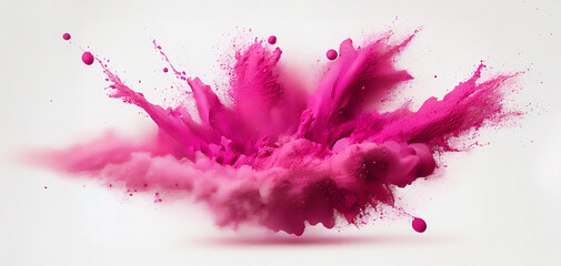 Farbsplash: Rosa Pulver in Bewegung