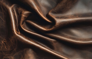 Fototapeta premium Dark brown leather background, high resolution, space for text 