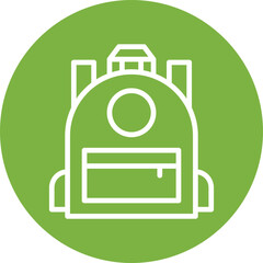 Backpack single vector icon illustration