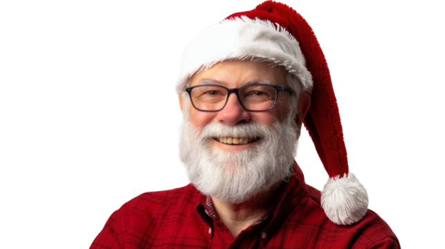 Santa Claus with Christmas hat isolated on white background - Powered by Adobe
