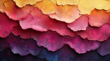 Obraz premium Vibrant Multicolored Textured Paint Layers with Smooth Transitions. Generative AI