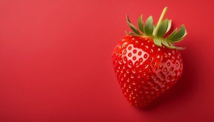 juicy strawberries on a bright background with space for text top view