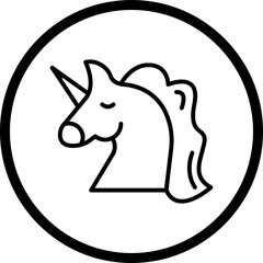 Unicorn single vector icon illustration