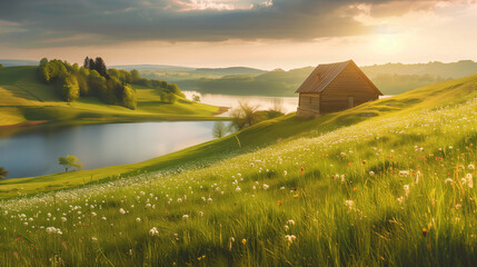 sunrise over the river