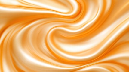 Abstract Swirling Orange and White Silk Texture Background