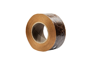 Creating with brown adhesive tape on a clean background for artistic projects isolated on transparent background