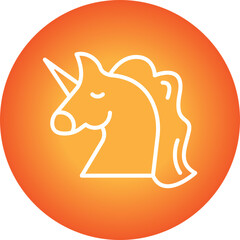 Unicorn single vector icon illustration