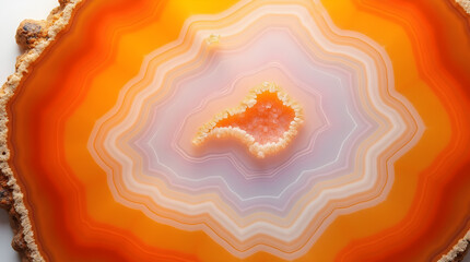 Colorful Banded Agate Gemstone Slice Geode Crystal Macro Texture