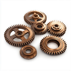 Group of bronze cogwheels 
