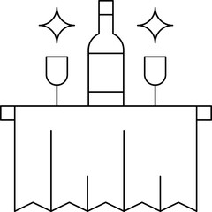 Room Service Trolley single vector icon illustration