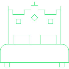 Bed single vector icon illustration