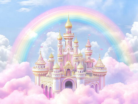 Castello delle favole. Con arcobaleno.