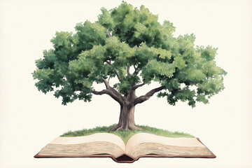 Tree Growing Out of an Open Book
