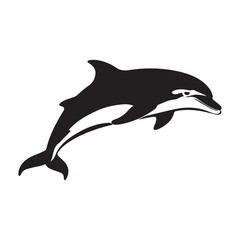 Obraz premium Dolphin silhouette icon vector illustration