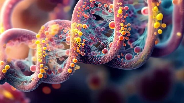Mathematical equations intertwining with vibrant DNA strands represent the fusion of science and mathematics, mathematical equations over dna strands
