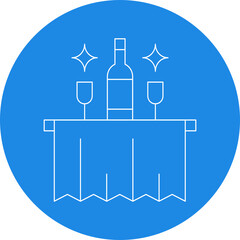 Room Service Trolley single vector icon illustration