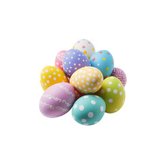 Obraz premium colorful easter eggs isolated on a transparent background, in a PNG format