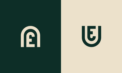nE or Eu monogram logo design
