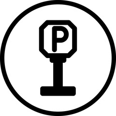 Parking single vector icon illustration