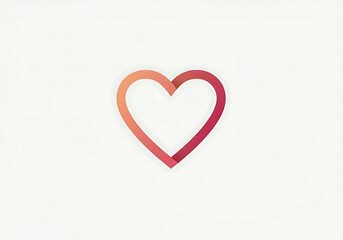 Obraz premium Elegant Gradient Heart: Minimalist Pink and Coral Design