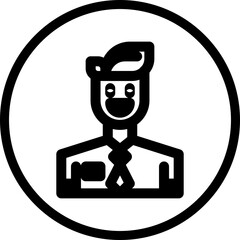 Receptionist single vector icon illustration