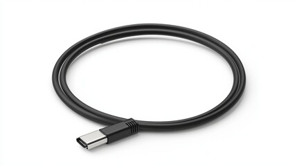 Type-C Connector Cable on White Background
