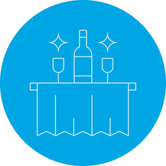 Room Service Trolley single vector icon illustration