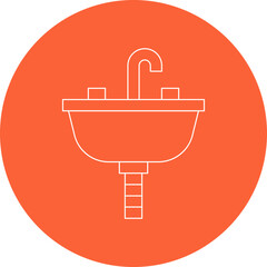 Sink single vector icon illustration