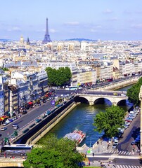Vue sur les toits de Paris et la tour Eiffel 