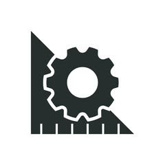 Vector illustration scale and gear flat icon design. Service and repair measures icon vector design. 