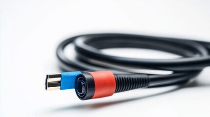 Type-C and Lightning Cable Connectors on White Background
