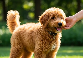 Golden Doodle Puppy: A Joyful, Sunny Portrait