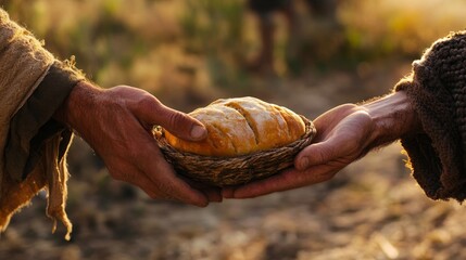 Jesus offers bread to the needy  a biblical narrative on compassion and charity for the hungry