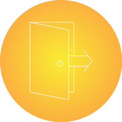 Exit Door single vector icon illustration
